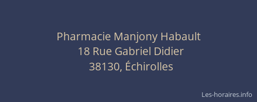 Pharmacie Manjony Habault