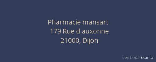 Pharmacie mansart