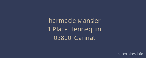 Pharmacie Mansier