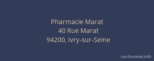 Pharmacie Marat