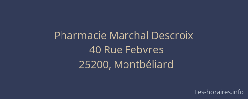 Pharmacie Marchal Descroix