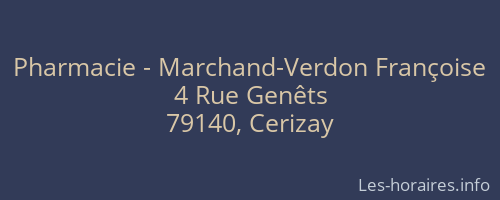 Pharmacie - Marchand-Verdon Françoise