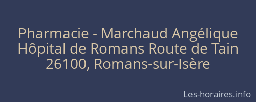 Pharmacie - Marchaud Angélique