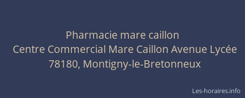 Pharmacie mare caillon