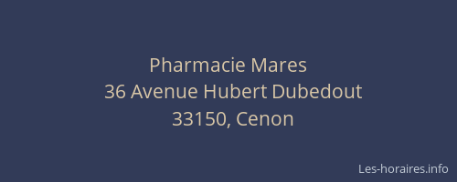 Pharmacie Mares