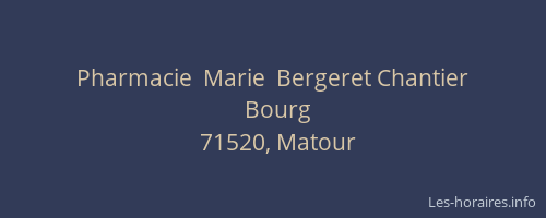 Pharmacie  Marie  Bergeret Chantier