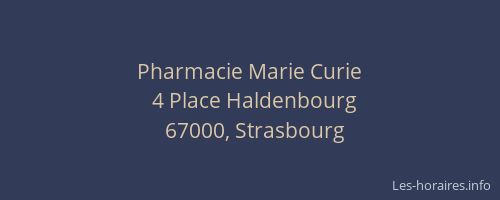 Pharmacie Marie Curie