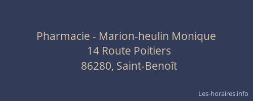 Pharmacie - Marion-heulin Monique
