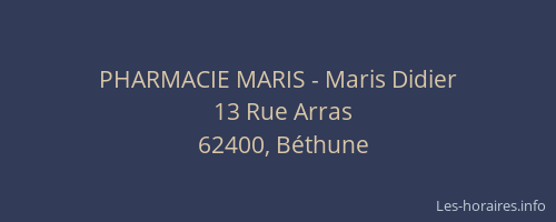 PHARMACIE MARIS - Maris Didier