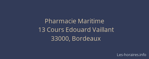 Pharmacie Maritime