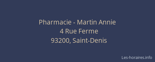 Pharmacie - Martin Annie