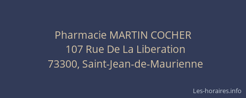Pharmacie MARTIN COCHER