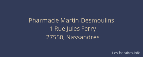Pharmacie Martin-Desmoulins