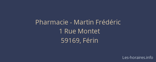 Pharmacie - Martin Frédéric