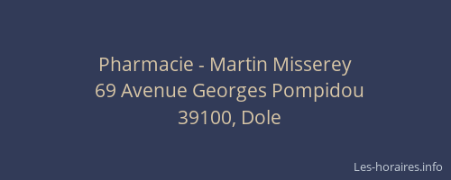 Pharmacie - Martin Misserey