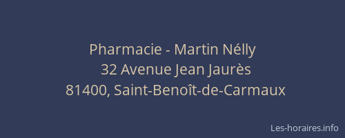 Pharmacie - Martin N&eacute;lly