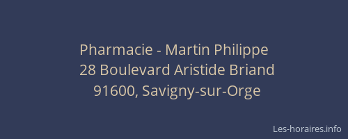 Pharmacie - Martin Philippe