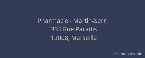 Pharmacie - Martin-Serri