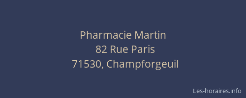 Pharmacie Martin