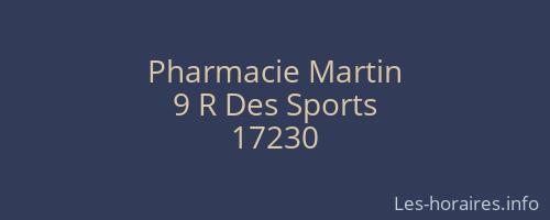 Pharmacie Martin