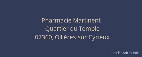 Pharmacie Martinent