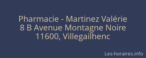 Pharmacie - Martinez Valérie