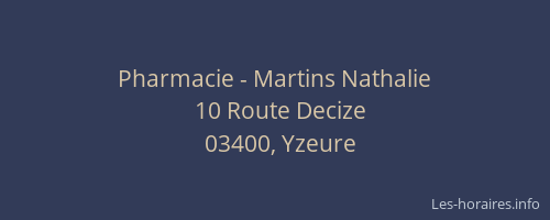 Pharmacie - Martins Nathalie