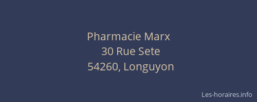 Pharmacie Marx