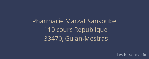 Pharmacie Marzat Sansoube