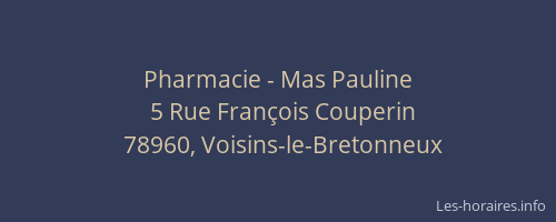 Pharmacie - Mas Pauline