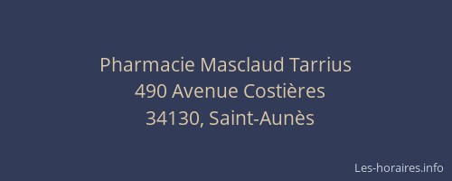Pharmacie Masclaud Tarrius