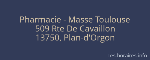 Pharmacie - Masse Toulouse