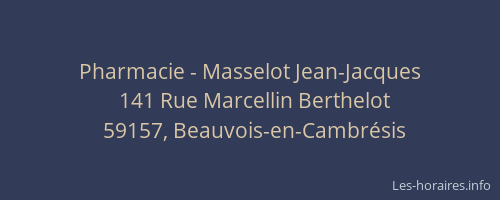 Pharmacie - Masselot Jean-Jacques
