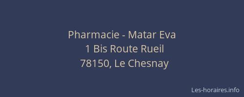 Pharmacie - Matar Eva