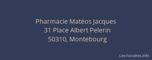 Pharmacie Mat&eacute;os Jacques