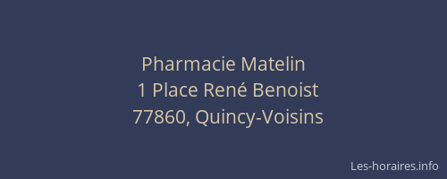 Pharmacie Matelin