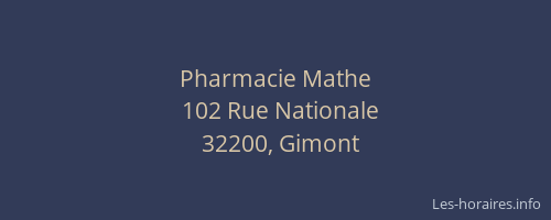 Pharmacie Mathe
