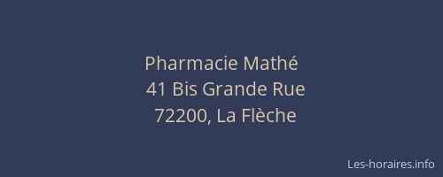 Pharmacie Mathé