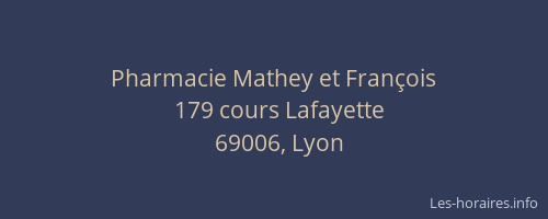 Pharmacie Mathey et François