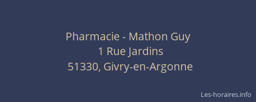 Pharmacie - Mathon Guy