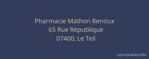 Pharmacie Mathon Renoux