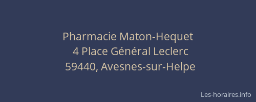 Pharmacie Maton-Hequet