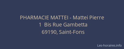 PHARMACIE MATTEI - Mattei Pierre