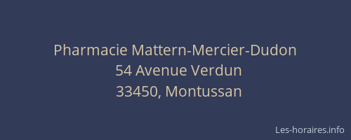Pharmacie Mattern-Mercier-Dudon