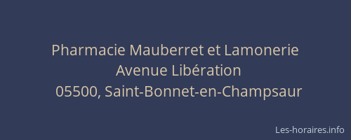 Pharmacie Mauberret et Lamonerie