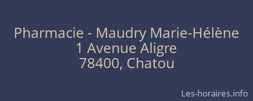 Pharmacie - Maudry Marie-Hélène