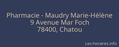 Pharmacie - Maudry Marie-Hélène