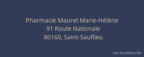Pharmacie Mauret Marie-H&eacute;l&egrave;ne