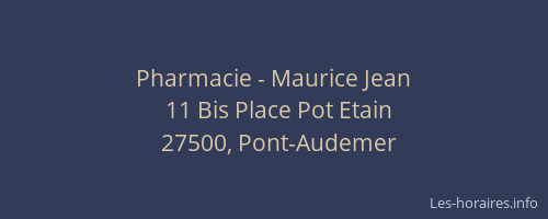 Pharmacie - Maurice Jean