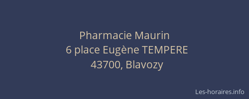 Pharmacie Maurin